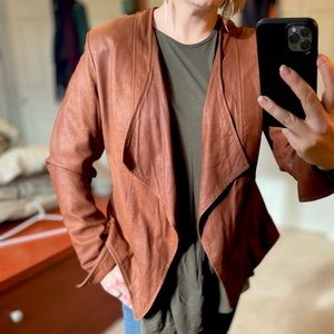 Warm Brown leather blazer